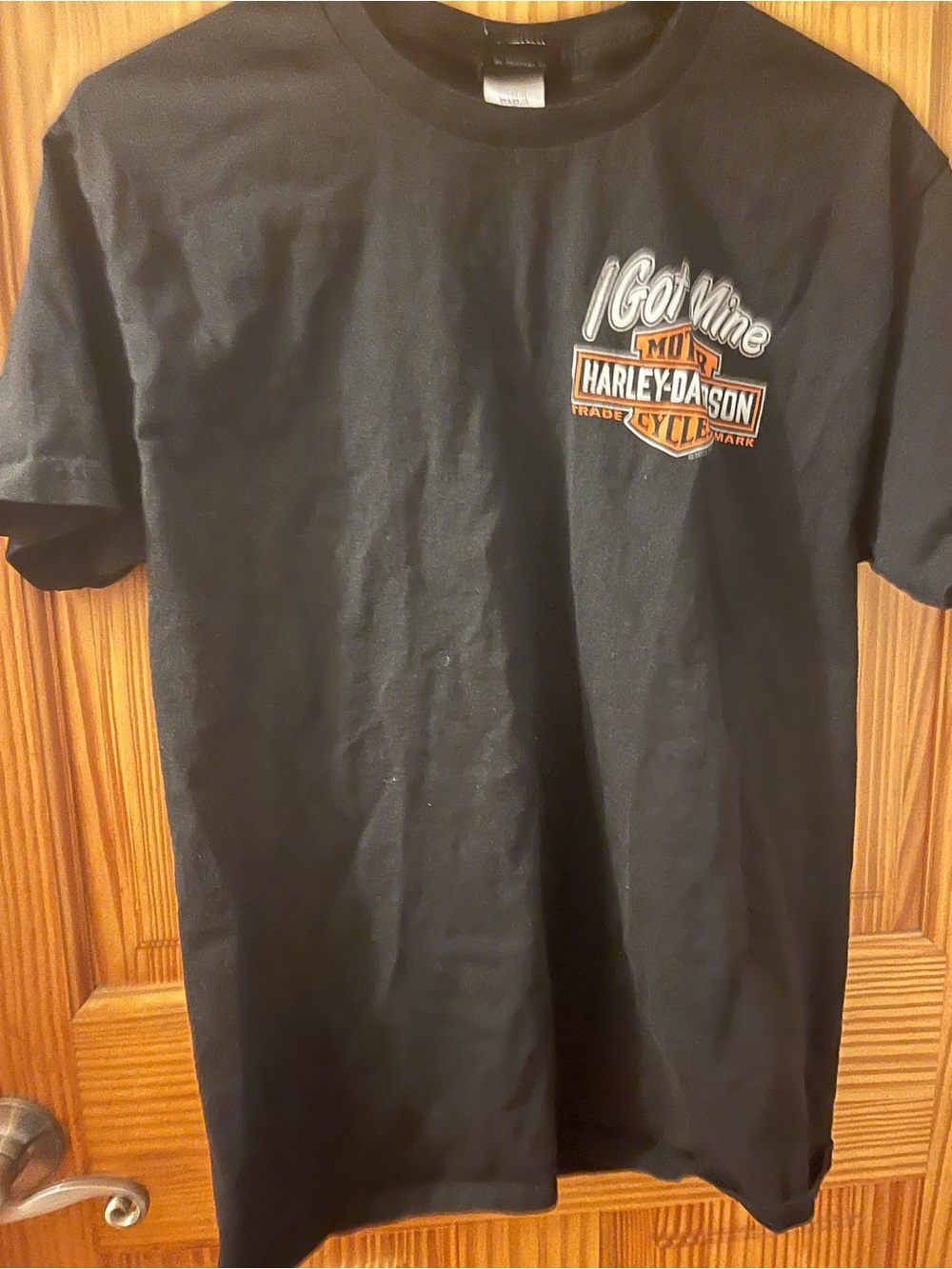 Harley-Davidson Black Short-Sleeve Tee with Orange Logo